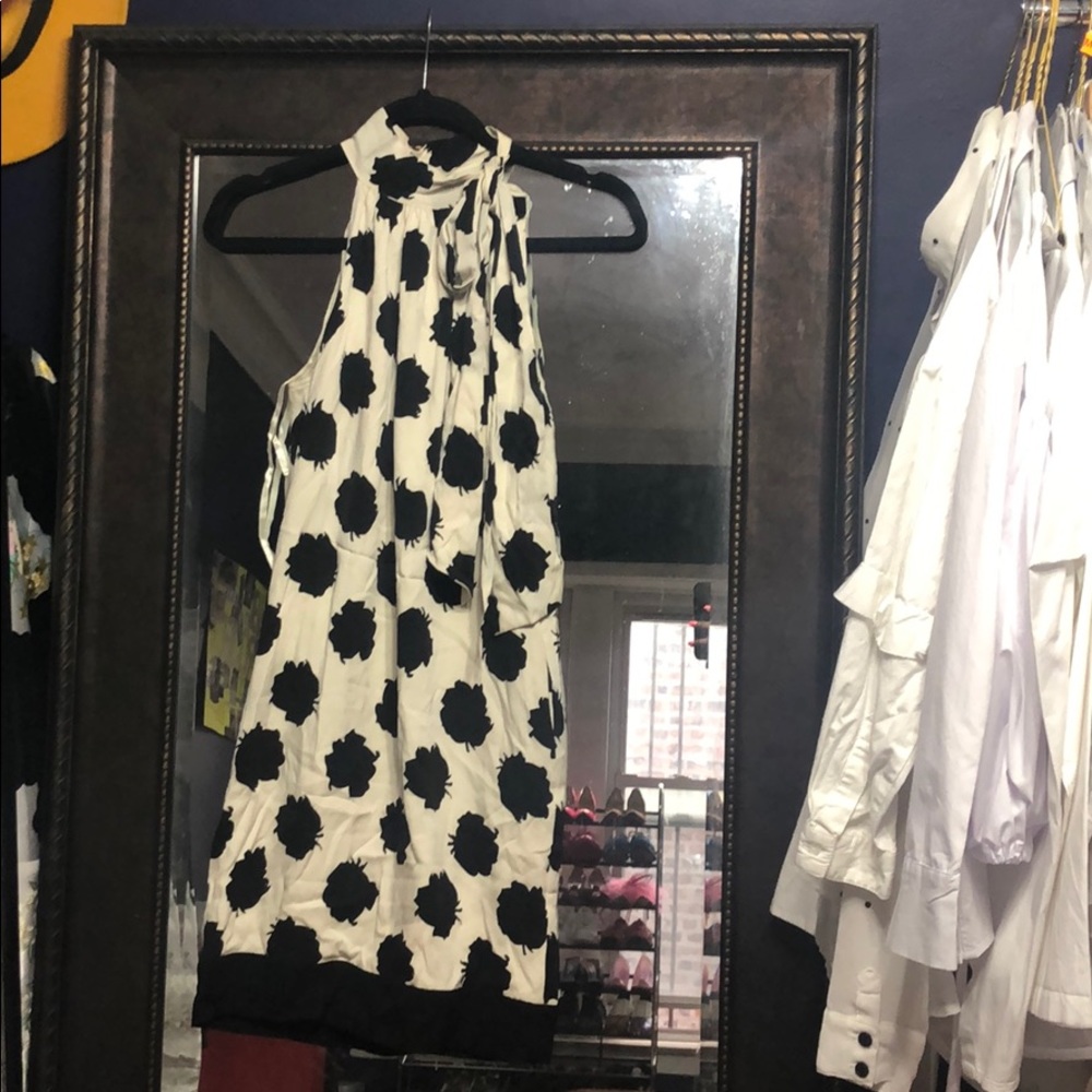 DVF SILK NECK TIE DRESS . Has some wear .